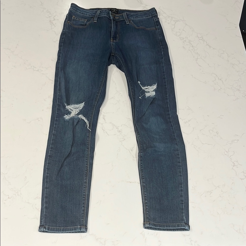 Women's Blue Distressed Jeans